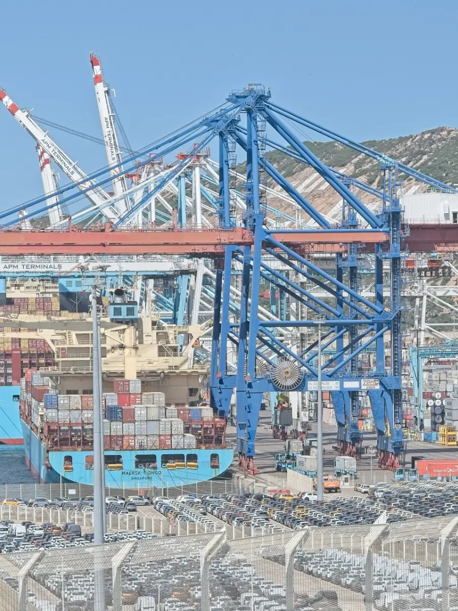 Un porte-conteneurs au port de Tanger Med